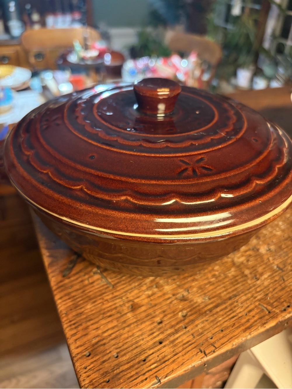 Marcrest Brown Ceramic Lidded Casserole pot - Home Kitchen